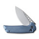 We Knife Company Mini Malice Flipper Knife - 2.98" CPM-20CV Bead Blasted Blade, Blue Titanium Handles - WE054BL-3