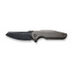 We Knife Company StarHawk Flipper Knife - 2.81" CPM-20CV Black Stonewash Sheepsfoot Blade, Gray Titanium Handles - WE21017-2