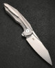 CMB Made Knives Dagon Flipper Knife - 3.62" M390 Stonewash Blade, Sandblasted Titanium Handle - CMB-11S