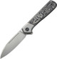 We Knife Company Soothsayer Flipper Knife - 3.48" CPM-20CV Bead Blasted Drop Point Blade, Bolstered Titanium Handles with Aluminum Foil Carbon Fiber Scales - WE20050-3