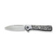 We Knife Company Soothsayer Flipper Knife - 3.48" CPM-20CV Bead Blasted Drop Point Blade, Bolstered Titanium Handles with Aluminum Foil Carbon Fiber Scales - WE20050-3