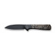 We Knife Company Soothsayer Flipper Knife - 3.48" CPM-20CV Black Stonewashed Drop Point Blade, Bolstered Titanium Handles with Copper Foil Carbon Fiber Scales - WE20050-2