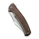 CIVIVI Knives Sinisys Flipper Knife - 3.7" 14C28N Bead Blasted Clip Point Blade, Burlap Micarta and Stainless Steel Handles - C20039-2