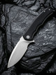 CIVIVI Knives Mini Praxis Flipper Knife - 2.98" D2 Satin Drop Point Blade, Black G10 Handles - C18026C-2