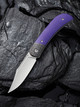 CIVIVI Knives C19010C-3 Appalachian Drifter II Front Flipper Knife - 2.96" Nitro-V Satin Clip Point Blade, Purple G10 Handles with Carbon Fiber Bolsters