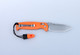 Ganzo Knives G7412 G-Lock Folding Knife - 3.50" 440C Stainless Steel Blade, Orange G10 Handle, Emergency Whistle