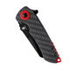 Kizer Cutlery Mini Critical Flipper Knife - 3" CPM-3V Black Reverse Tanto Blade, Twill Carbon Fiber Handles - V3508A1