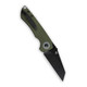 Kizer Cutlery Mini Critical Flipper Knife - 3" CPM-3V Black Reverse Tanto Blade, Green G10 Handles - V3508A3
