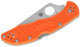 Spyderco Delica 4 - 2.875" VG10 Satin Plain Blade, Orange FRN Handles - C11FPOR