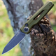 Kershaw 7550OL Launch 11 AUTO Folding Knife - 2.75" CPM-154 Blackwash Blade, Olive Green Aluminum Handles