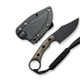 CIVIVI Knives Midwatch Fixed Blade Knife - 3.39" N690 Black Stonewashed Clip Point, Green Burlap Micarta Handles with Pinky Ring, Kydex Sheath - C20059B-3