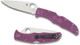 Spyderco Endura 4 Flat Ground Lock Back Folder - 3.75" VG10 Satin Plain Blade, Purple FRN Handles - C10FPPR