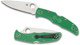 Spyderco Endura 4 Flat Ground Lock Back Folder - 3.75" VG10 Satin Plain Blade, Green FRN Handles - C10FPGR