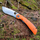 Spyderco Nati Amor Subvert Folding Knife - 4.14" S30V Satin Plain Blade, Orange G10 Handles - C239GPOR