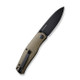 CIVIVI Knives Sokoke Front Flipper Knife - 3.35" 14C28N Black Stonewashed Drop Point Blade, Green Burlap Micarta Handles - C22007-2
