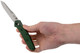 Benchmade 940 Osborne Folding Knife - 3.4" S30V Satin Plain Blade, Green Aluminum Handles