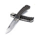 Buck 110 Folding Hunter Richlite - 3.75" S45VN Clip Point Blade, Scalloped Black Richlite Handle, Nickel Silver Bolster, Leather Sheath