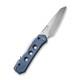 We Knife Company Vision R Superlock Folding Knife - 3.54" CPM-20CV Bead Blast Reverse Tanto Blade, Blue Titanium Handles - WE21031-3