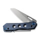 We Knife Company Vision R Superlock Folding Knife - 3.54" CPM-20CV Bead Blast Reverse Tanto Blade, Blue Titanium Handles - WE21031-3