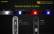 Nitecore TIKI LE 300 Lumen USB Rechargeable Keychain Flashlight - Black, 300 Lumen Primary, Red and blue LED Auxiliary Emitters