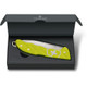 Victorinox Swiss Army 2023 Alox Limited Edition Hunter Pro Folding Knife - 4" Bead Blast Blade, Electric Yellow Alox Handles with Clip and Paracord - 0.9415.L23