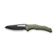 CIVIVI Knives Gavko Spiny Dogfish Folding Knife - 3.47" 14C28N Black Stonewashed Reverse Tanto Blade, Milled OD Green G10 Handles - C22006-3