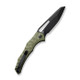 CIVIVI Knives Gavko Spiny Dogfish Folding Knife - 3.47" 14C28N Black Stonewashed Reverse Tanto Blade, Milled OD Green G10 Handles - C22006-3