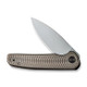WE Knife Limited Edition Shakan Flipper Knife - 2.97" CPM-20CV Stonewashed Blade, Bronze/Gold Machined Titanium Handles - WE20052C-2