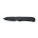 We Knife Ben Petersen Big Banter Folding Knife - 3.69" CPM-20CV Black Stonewashed Drop Point Blade, Black G10 Handles - WE21045-1