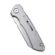 We Knife Co Snecx Mini Buster Flipper Knife - 3.43" 20CV Bead Blasted Sheepsfoot Blade, Gray Milled Titanium - 2003A