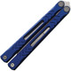 REVO Knives Nexus Balisong Butterfly Knife - 4.5" 154CM Stonewashed Clip Point Blade, Blue Milled Aluminum Handles