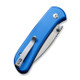 CIVIVI Knives Qubit Folding Knife - 2.98" 14C28N Satin Drop Point Blade, Blue Aluminum Handles - C22030E-3