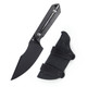 Kizer 1040 Harpoon Fixed Blade Knife - 3.875" Black D2, Black Micarta Handles and Kydex Sheath