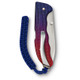 Victorinox Swiss Army Evoke Folding Knife - 3.875" Bead Blast Drop Point Blade, Blue/Red Gradiant Alox Handles with Clip and Paracord Lanyard - 0.9415.D221