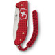 Victorinox Swiss Army Evoke Folding Knife - 3.875" Bead Blast Drop Point Blade, Red Alox Handles with Clip and Paracord Lanyard - 0.9415.D20