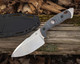 FOBOS Knives Alaris Fixed Blade Knife - 4.92" CPM-3V Stonewashed Drop Point, Carbon Fiber Handle w/ Red Liners, Kydex Sheath