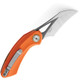 Bestech Knives Bihai Front Flipper Knife - 2.15" 14C28N Two Tone Satin/Gray Hawkbill Blade, Orange G10 Handles - BG53B-2