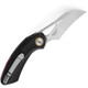 Bestech Knives Bihai Front Flipper Knife - 2.15" 14C28N Two Tone Satin/Stonewashed Hawkbill Blade, Black G10 Handles, Red Spacer - BG53A-1