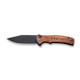 CIVIVI Knives Cogent Flipper Knife - 3.47" 14C28N Black Stonewashed Plain Blade, Guibourtia Wood Handles - C20038D-8