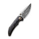 We Knife Company Riff-Raff Folding Knife - 3.12" Heimskringla Damasteel Clip Point Blade, Black/Bronze Titanium Handles - WE22020B-DS1