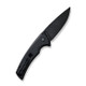 Sencut Knives Serene Flipper Knife - 3.48" Black Stonewashed D2 Drop Point Blade, Black Aluminum Handles - S21022B-1