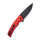 Sencut Knives Serene Flipper Knife - 3.48" Black Stonewashed D2 Drop Point Blade, Red Aluminum Handles - S21022B-2