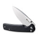 Sencut Knives Sachse Flipper Knife - 3.47" Satin Drop Point Blade, Black G10 Handles - S21007-5