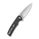 Sencut Knives Sachse Flipper Knife - 3.47" Satin Drop Point Blade, Black Canvas Micarta Handles - S21007-1