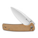 Sencut Knives Sachse Flipper Knife - 3.47" Satin Drop Point Blade, Brown Canvas Micarta Handles - S21007-3