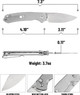 CJRB Cutlery Pyrite Folding Knife - 3.11" AR-RPM9 Stonewashed Drop Point Blade, Stonewashed Steel Handles - J1925-ST