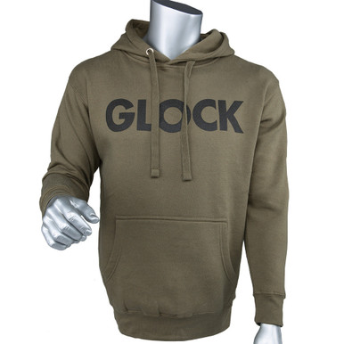 Glock Traditional Hoodie - 80/20 Blend, Glock Logo, Olive Green