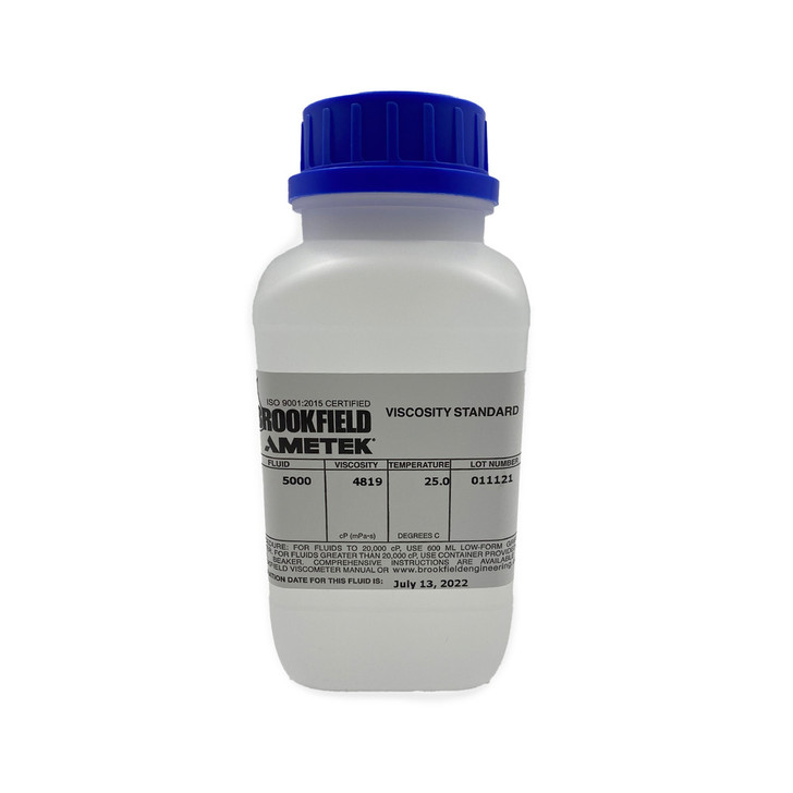 The fluids are stored in plastic bottles. Silicone viscosity standards supplied in 1000 mL plastic bottles complete with a certificate of calibration