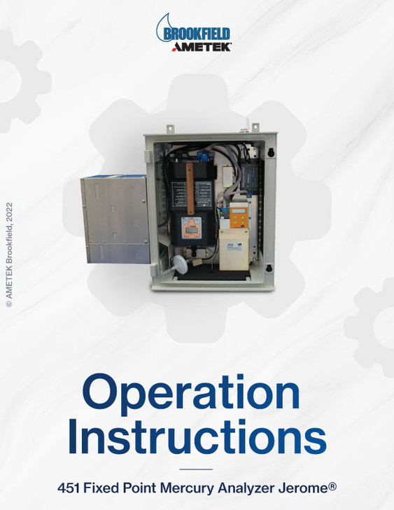 Jerome 451 Fixed Point Mercury Analyzer Operation Manual