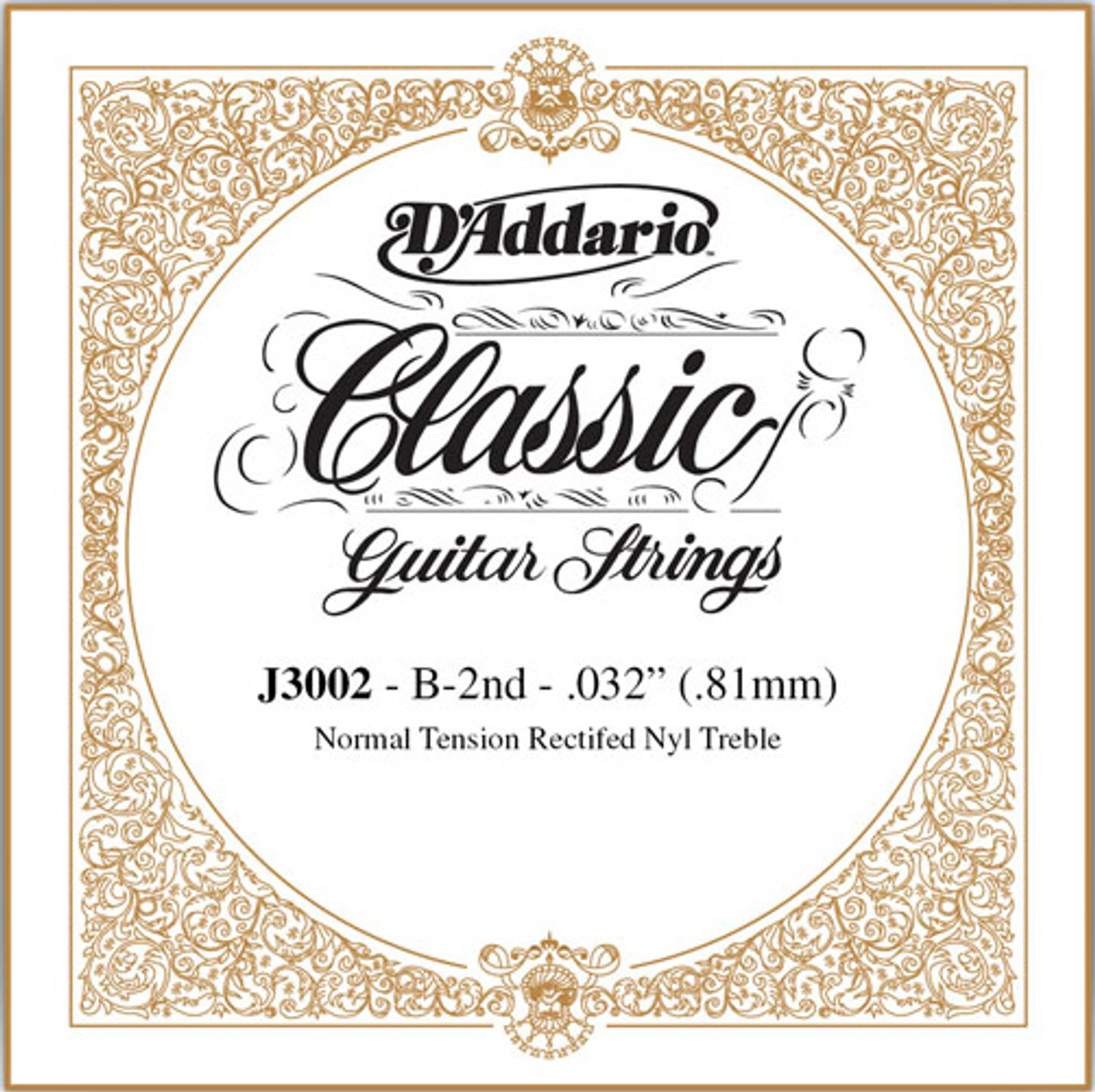 D'Addario Classical Guitar Single Strings Classics Trebles J3002